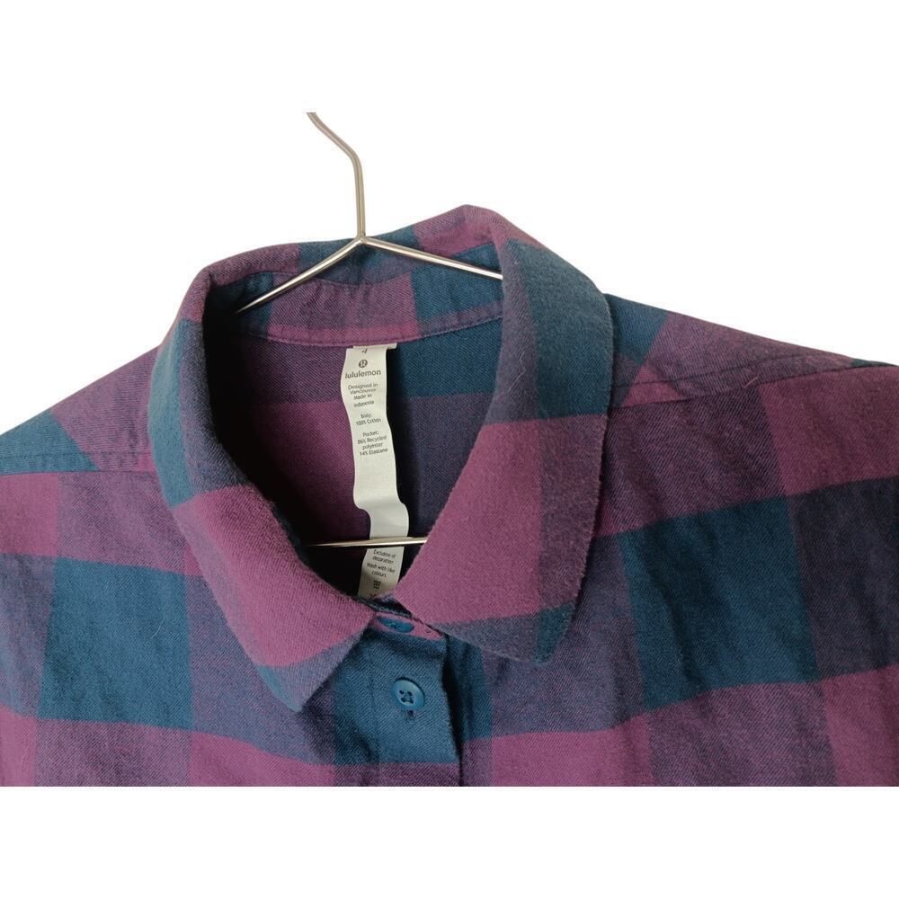 Lululemon Full Day Ahead Flannel Button Down Shirt SZ 4 - Picture 6 of 14